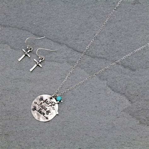 “Faith, Hope, Love” Necklace Set – Bluetortoisewholesale