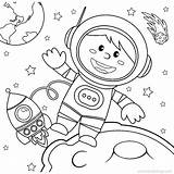 Astronaut Moon Coloring Page sketch template