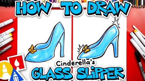 How To Draw A Glass Slipper | Art For Kids Hub