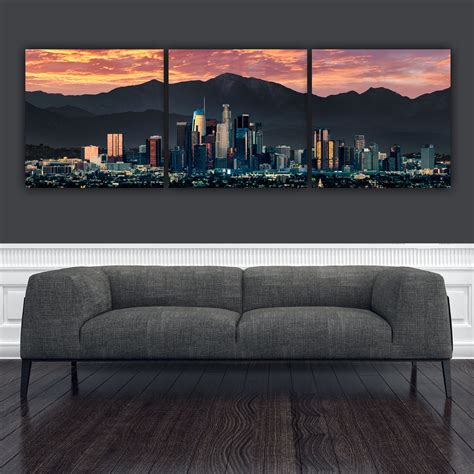 Los Angeles Skyline on Canvas | Holy Cow Canvas