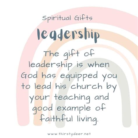 Spiritual Gifts: Leadership - THIRSTY DEER