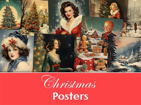 Vintage Christmas Posters, Christmas Printable, Retro Christmas Poster ...