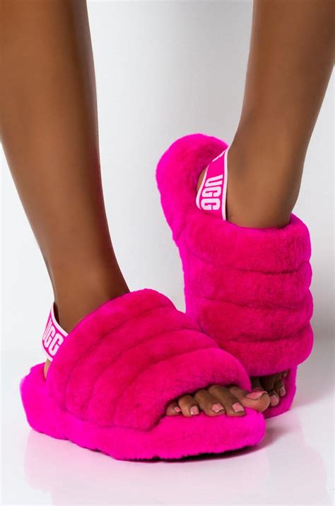 UGG Fur Fluff Yeah Sheepskin Slingback Slippers in Pink - Save 54% - Lyst