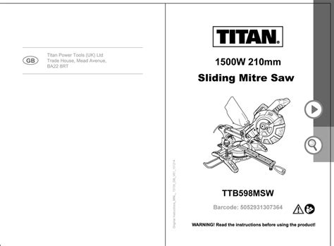 Titan Mitre Saw Spare Parts Manuals | Reviewmotors.co