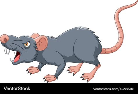 Cartoon angry mouse on white background Royalty Free Vector