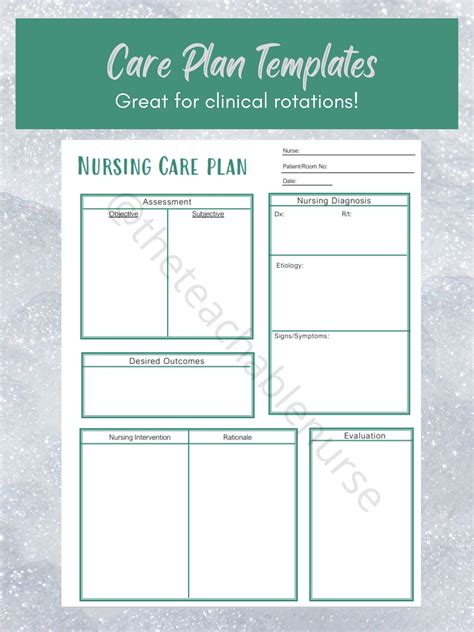 Nursing Care Plan Templates - Etsy