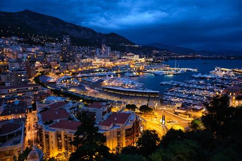 Premium Photo | View of Monaco in the night