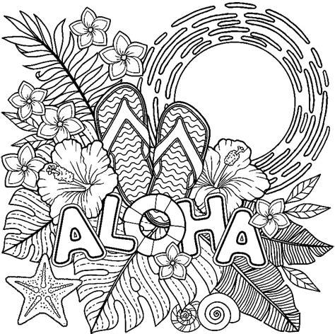 Free Printable Aloha Coloring Page - Free Printable Coloring Pages for Kids