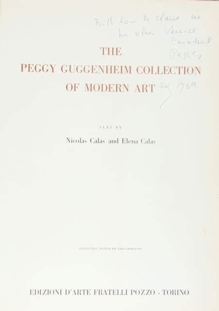 Peggy Guggenheim Collection of Modern Art, Signed by Peggy Guggenheim