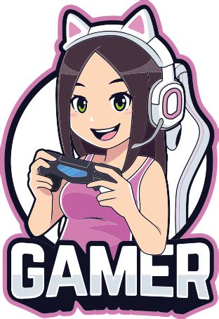 Gamer anime girl illustration wall art - TenStickers