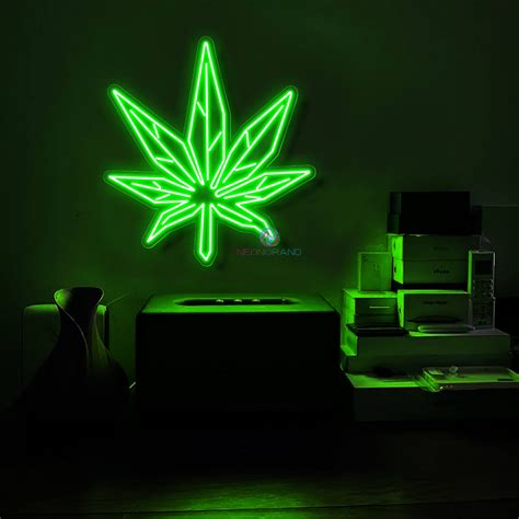 Neon Green Weed Cannabis Sign Led Light Neon Weed Sign - NeonGrand