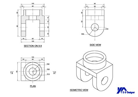 Draw 2d mechanical part drawings in autocad by Thushansandaruw | Fiverr