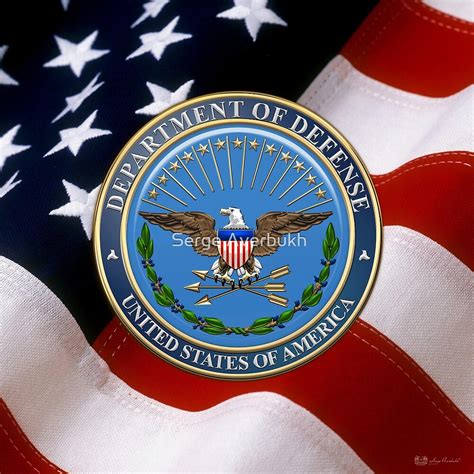 "U.S. Department of Defense - DOD Emblem over U.S. Flag" by Serge Averbukh | Redbubble