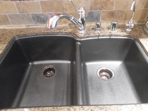 Black granite composite sink cleaning - Hawk Haven