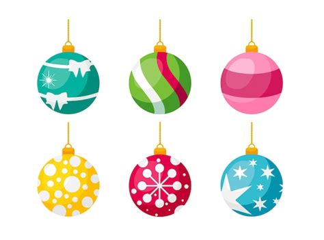 Premium Vector | Set of bright christmas decorations for the christmas ...