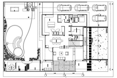 the golf club house layout plan CAD drawing that shows swimming pool ...