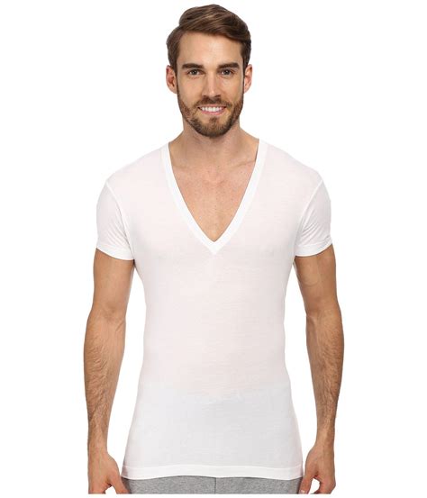 Lyst - 2xist Pima Slim Fit Deep V-neck T-shirt in White for Men