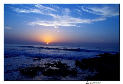 go2india.in : Sun rise wide view at Yarada Beach in Visakhapatnam