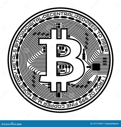 Moneda De Bitcoin En El Fondo Blanco Ilustración Del Vector Ilustración ...