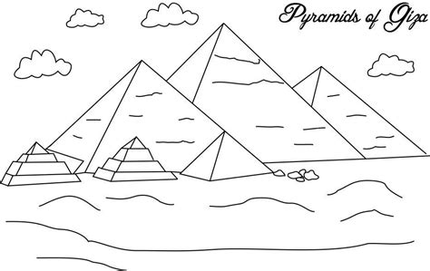 Pyramids of Giza coloring page for kids