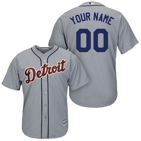 Men's Detroit Tigers Majestic Gray Cool Base Custom Jersey | MLBShop.com