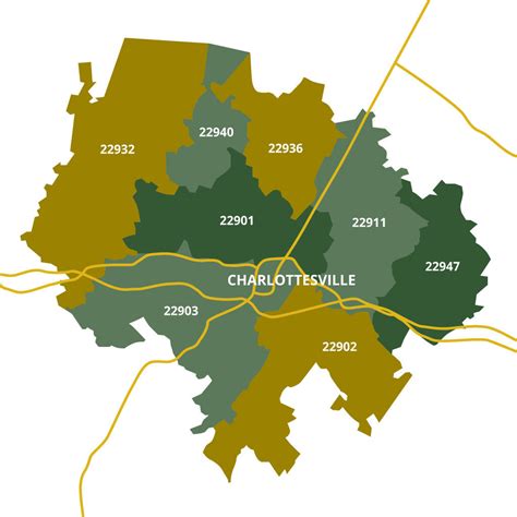 Detailed Charlottesville, VA Zip Code Map of homes for sale available