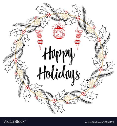 Christmas modern calligraphy happy holidays hand Vector Image