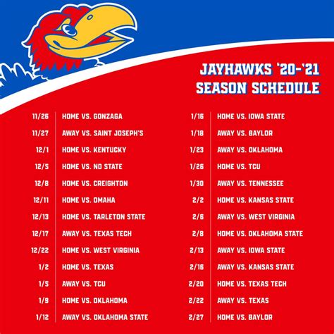 Ku Printable Basketball Schedule - Printable Word Searches