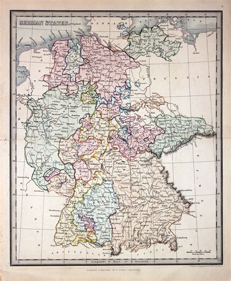 Antique map Germany, Alexander Findlay, 1845 general reference ...