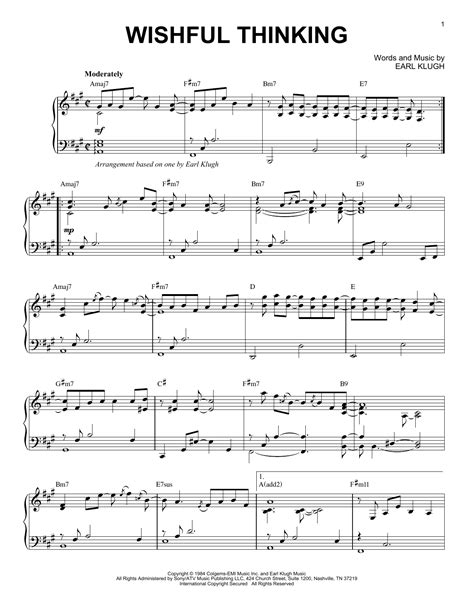 Earl Klugh 'Wishful Thinking' Sheet Music and Printable PDF Music Notes | Sheet music notes ...