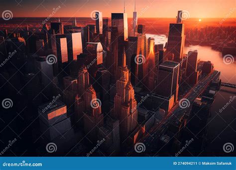 Manhattan Financial District Skyline. New York City Skyscraper at ...