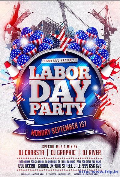 30+ Best Labor Day Flyer Templates 2019 | Flyer printing, Labour day, Party flyer