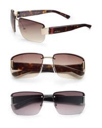 Gucci Rimless Rectangle Sunglasses in Black for Men | Lyst