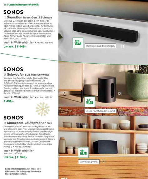 Sonos Soundbar Beam Gen. 2 Schwarz, Subwoofer Sub Mini Schwarz Oder ...