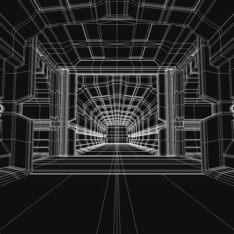 sci-fi corridor 3d model