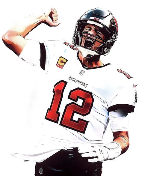 Tom Brady Tampa Bay Buccaneers Watercolor Strokes Pixel Art 300 Mixed ...