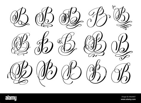 calligraphy lettering script font B set Stock Vector Image & Art - Alamy