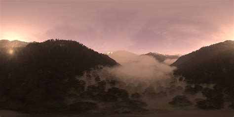 Evening Mountain Forest HDRI Sky - HDR Image by cgaxis