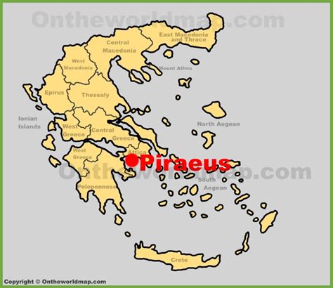 Piraeus location on the Greece map - Ontheworldmap.com