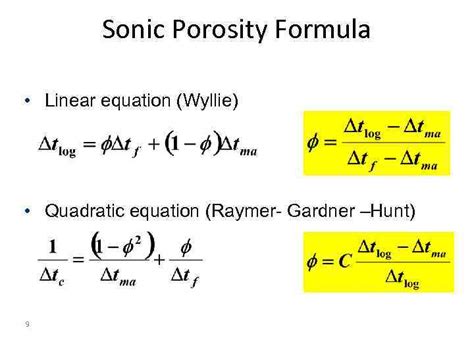 Sonic Logging Applications Formation porosity from