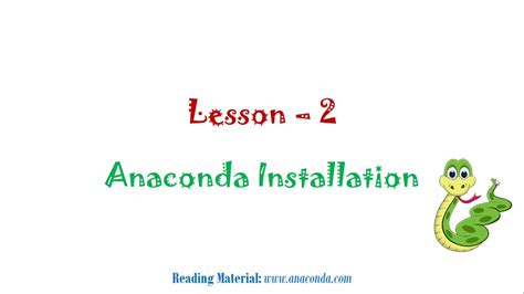 Lesson 2 - Anaconda Installation - YouTube