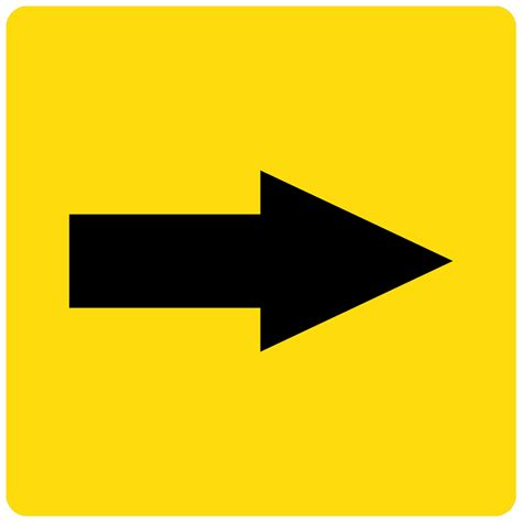 Tactile Directional Arrow Black on Yellow Sign RRE-205-BLKonYLW