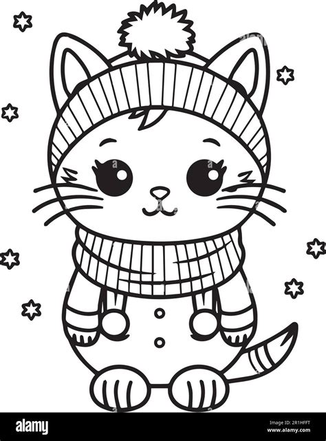 A cute cartoon cat coloring page for kids Stock Vector Image & Art - Alamy