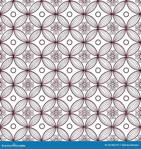 Modern Javanese Batik Kawung Seamless Pattern Stock Vector ...