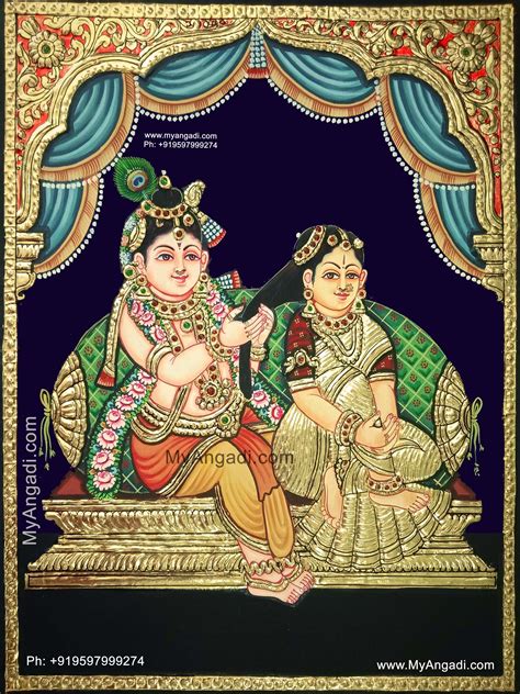 Krishna Adorning Radha Tanjore Painting | Tanjore painting, Painting ...