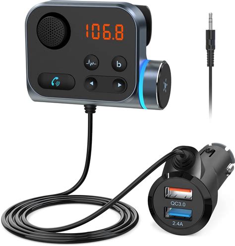 Nulaxy Bluetooth FM Transmitter for Car, Car Radio Bluetooth Adapter ...