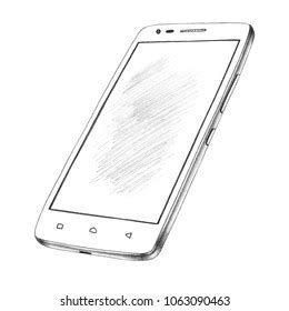 Pencil Drawing Mobile Phone Gadget Sketch Stock Illustration 1063090463 | Shutterstock