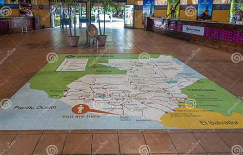 Country Map Painted on Floor, Puerto Quetzal, Guatemala Editorial Image ...