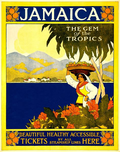 Vintage Jamaica Travel Poster Free Stock Photo - Public Domain Pictures