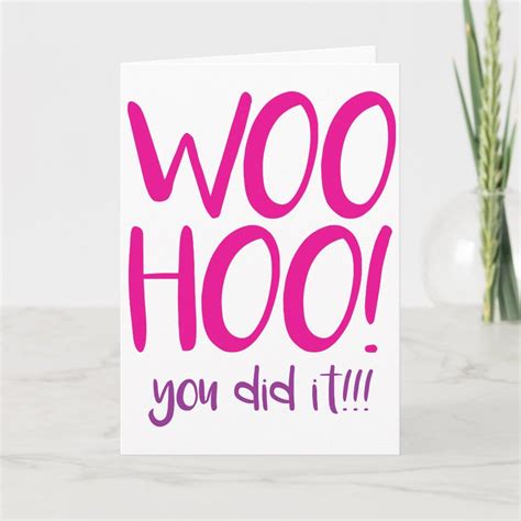 Woohoo! You did it! Congratulations greeting card. Card | Zazzle.com in 2020 | Congratulations ...